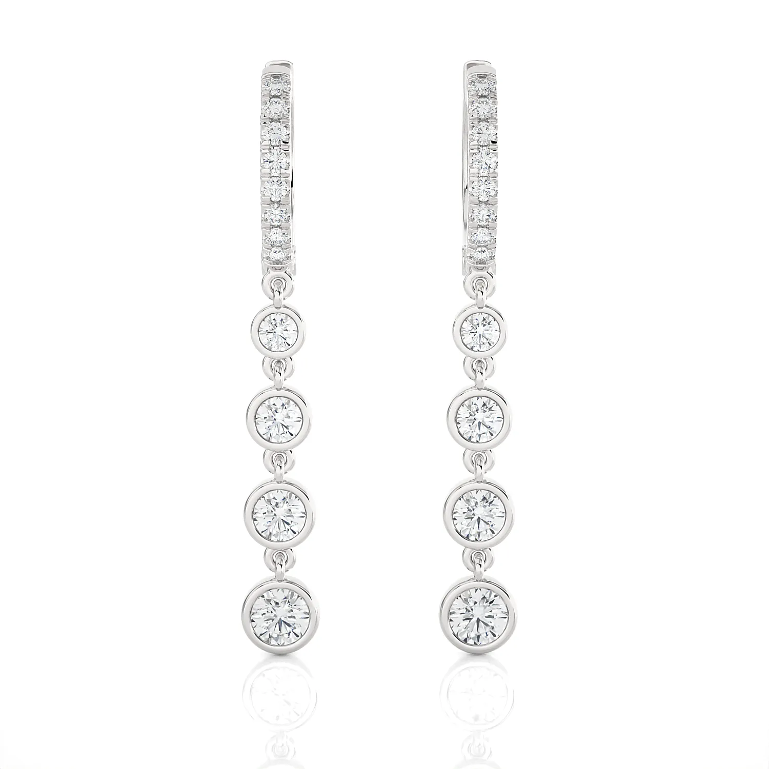 1 1/4 ctw Round Lab Grown Diamond Drop Earrings