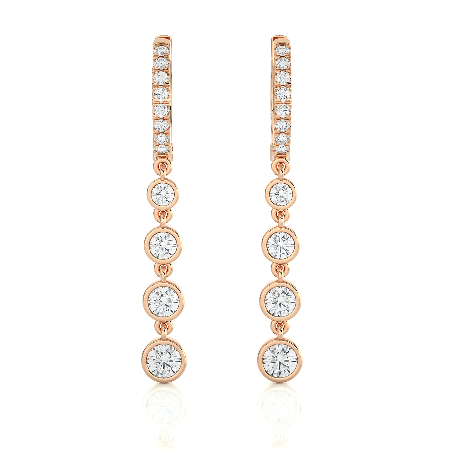 1 1/4 ctw Round Lab Grown Diamond Drop Earrings