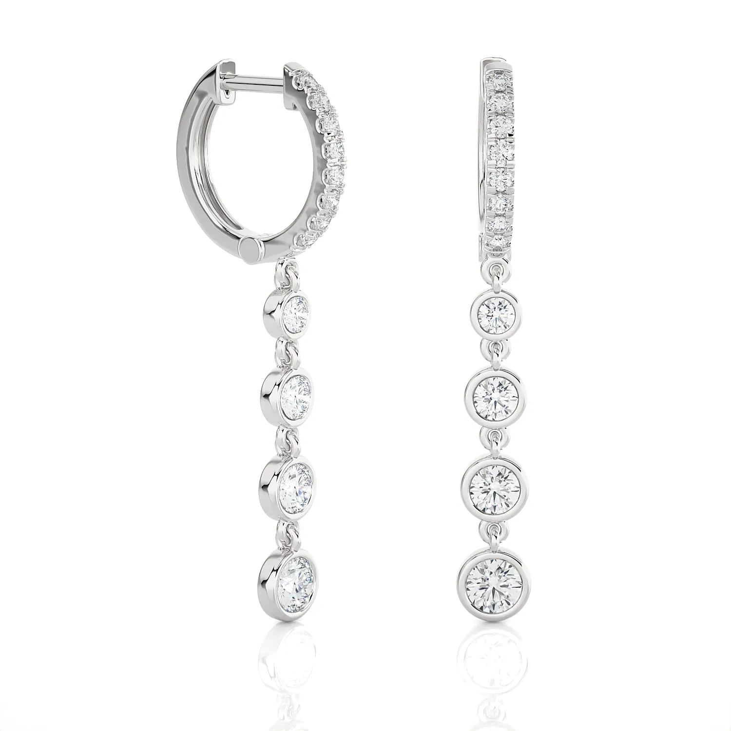 1 1/4 ctw Round Lab Grown Diamond Drop Earrings