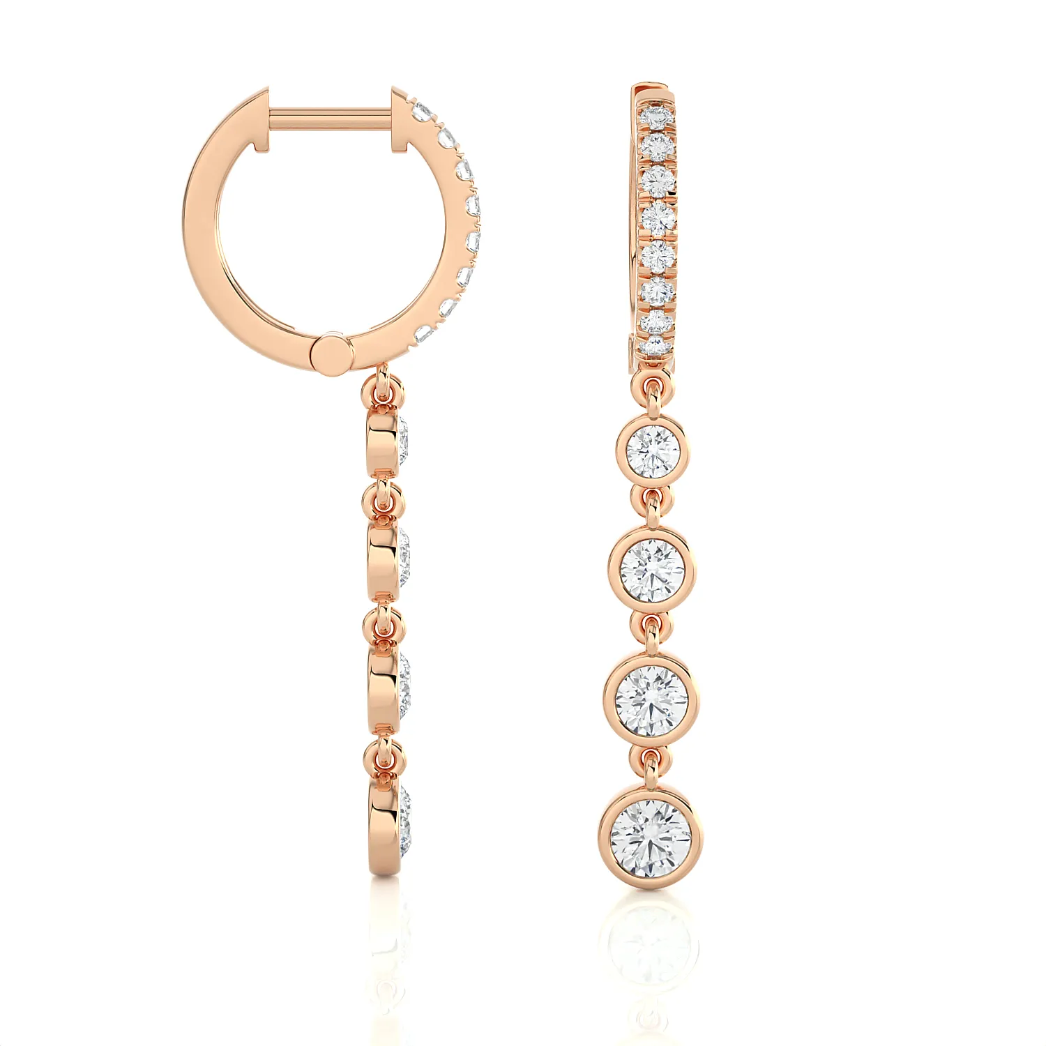 1 1/4 ctw Round Lab Grown Diamond Drop Earrings