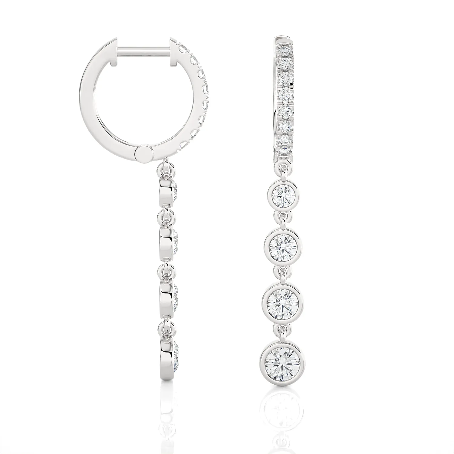 1 1/4 ctw Round Lab Grown Diamond Drop Earrings