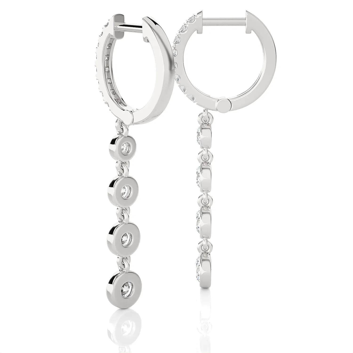 1 1/4 ctw Round Lab Grown Diamond Drop Earrings