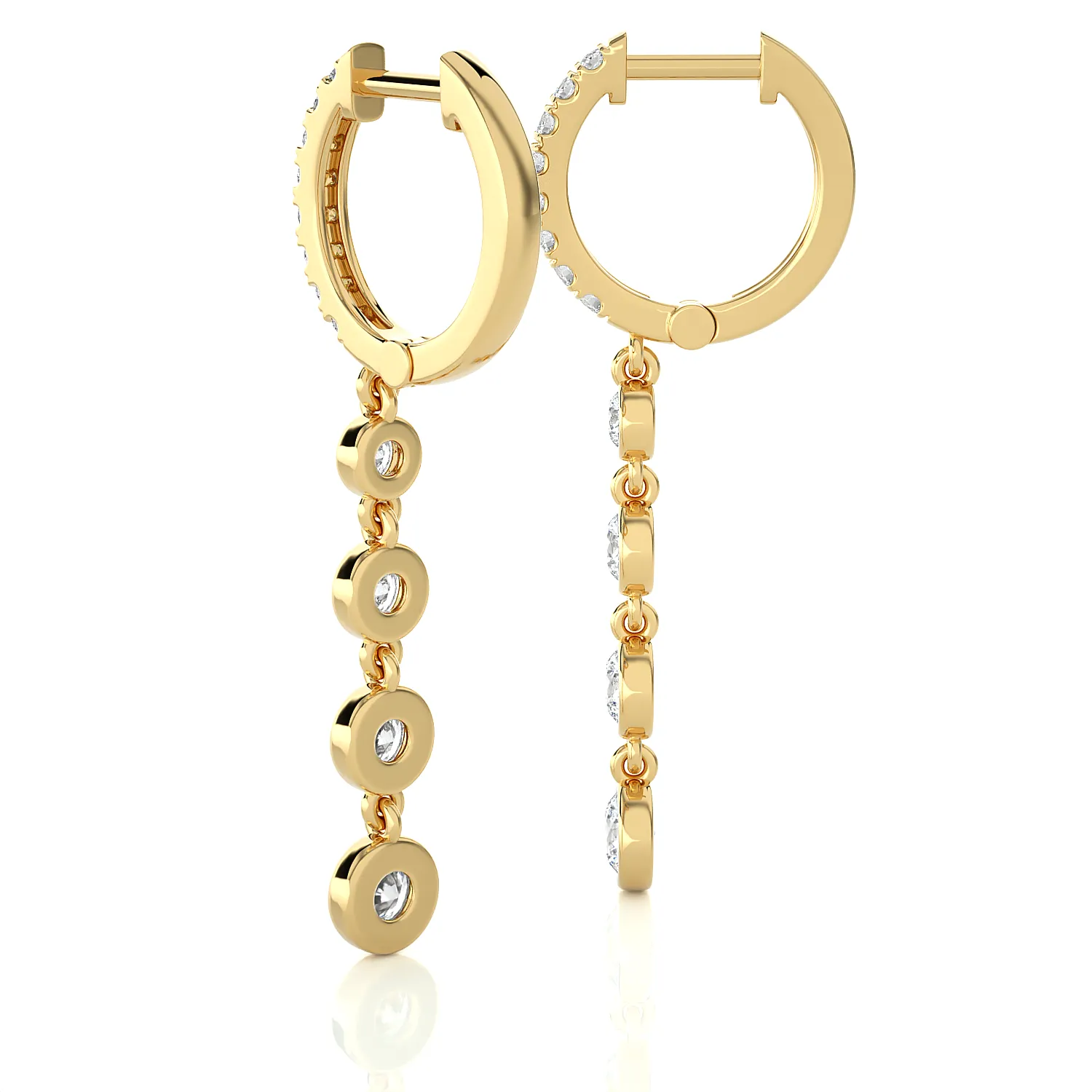 1 1/4 ctw Round Lab Grown Diamond Drop Earrings