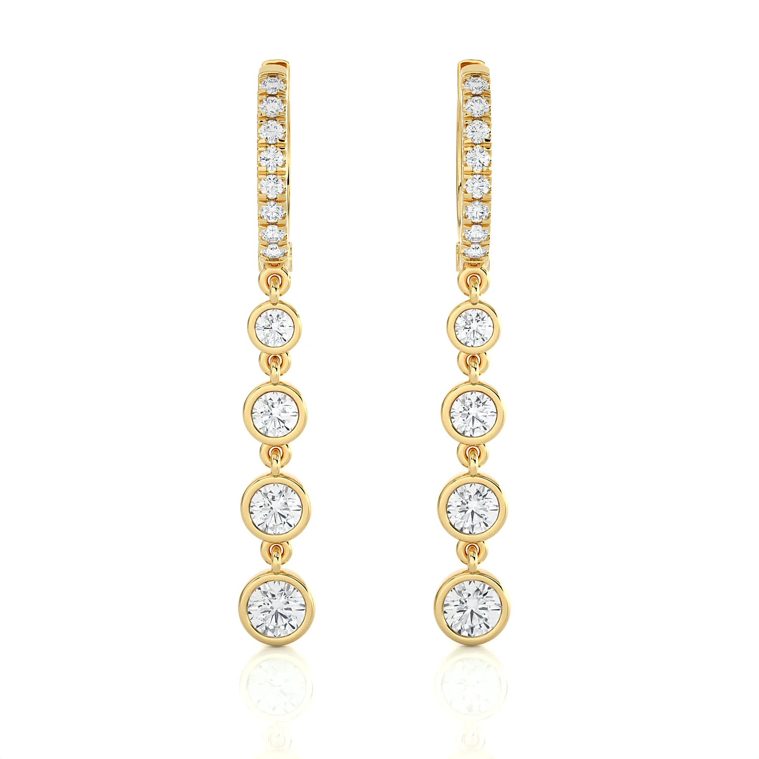 1 1/4 ctw Round Lab Grown Diamond Drop Earrings