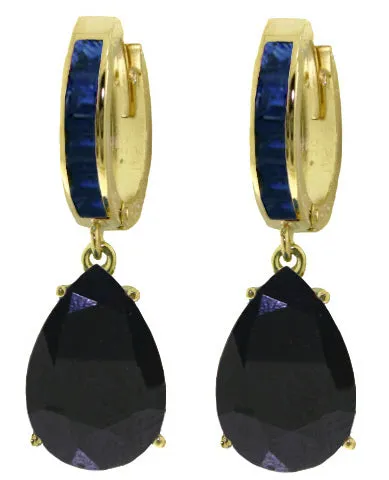 10.6 Carat 14K Solid White Gold Something Dark Sapphire Earrings