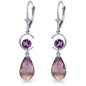 11 Carat 14K Solid White Gold Venezia Amethyst Earrings