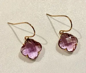 14K Rose Gold Amethyst Earrings