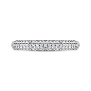 14K White Gold Round Diamond Half Eternity Wedding Band