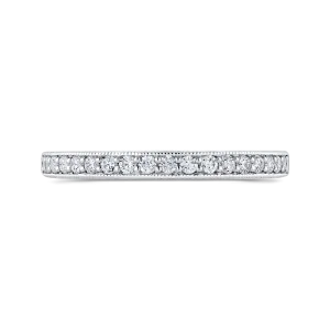 14K White Gold Round Diamond Half Eternity Wedding Band