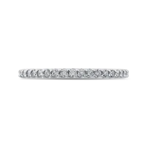 14K White Gold Round Diamond Half Eternity Wedding Band