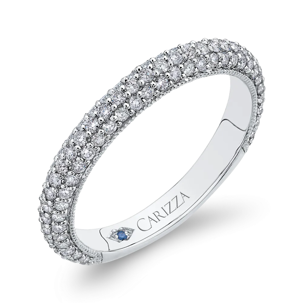 14K White Gold Round Diamond Wedding Band