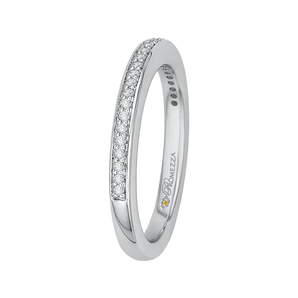 14K White Gold Round Diamond Wedding Band