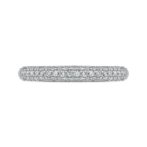 14K White Gold Round Diamond Wedding Band