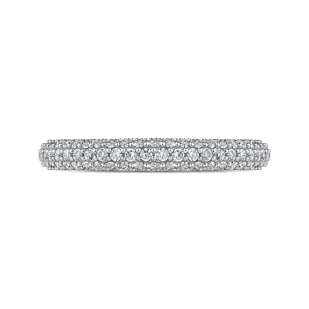 14K White Gold Round Diamond Wedding Band