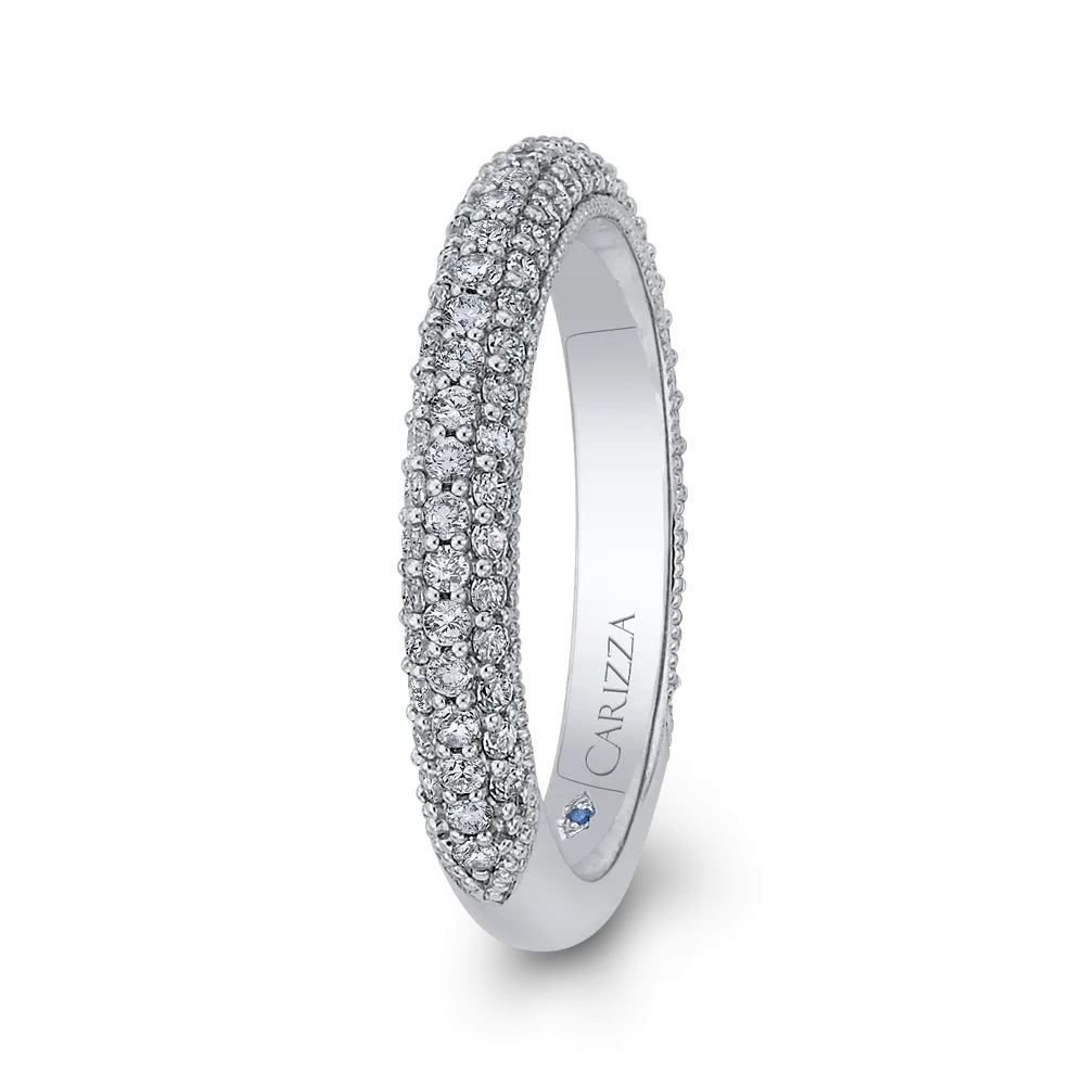 14K White Gold Round Diamond Wedding Band