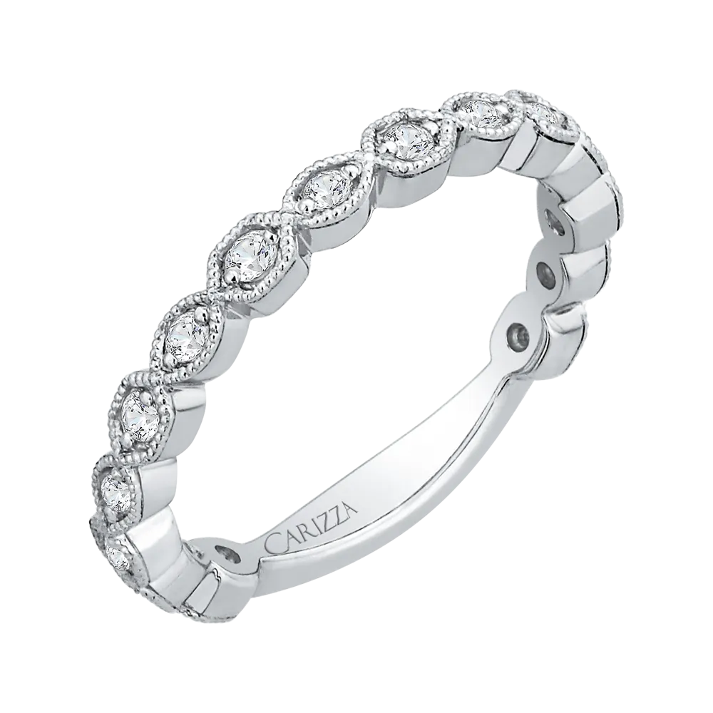 14K White Gold Round Diamond Wedding Band