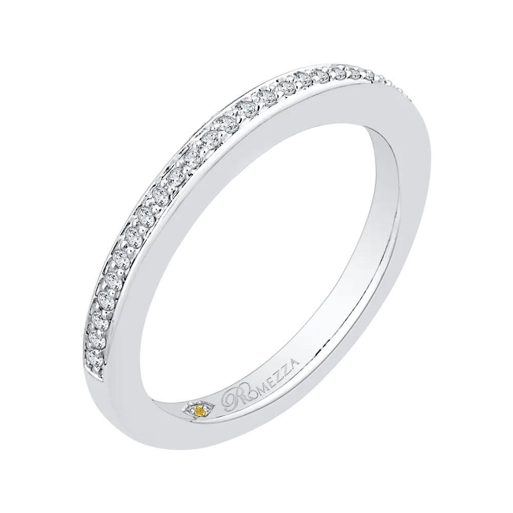 14K White Gold Round Diamond Wedding Band