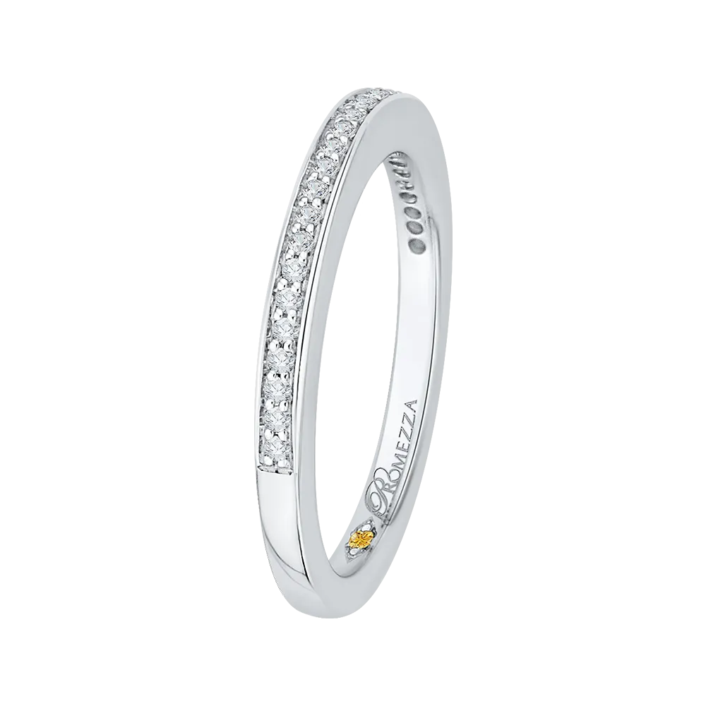 14K White Gold Round Diamond Wedding Band