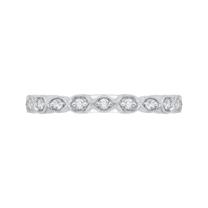 14K White Gold Round Diamond Wedding Band