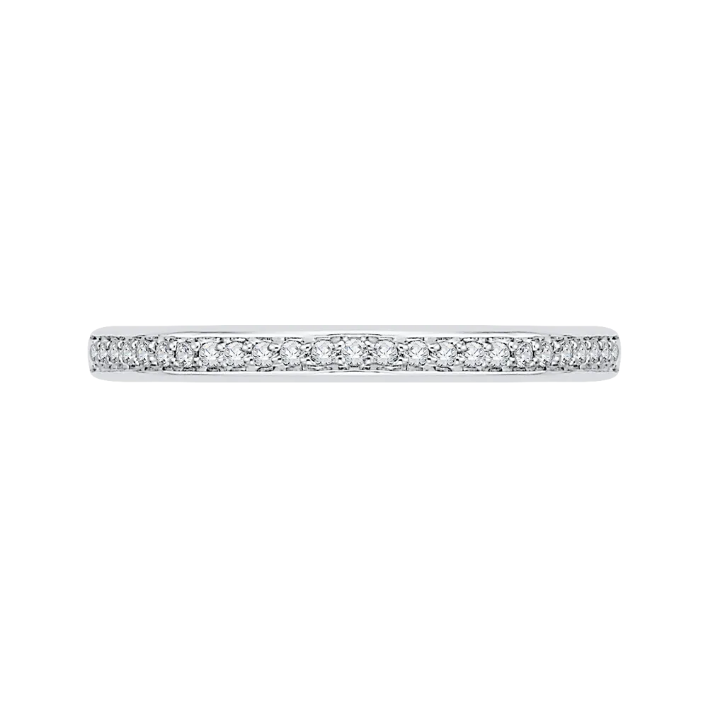 14K White Gold Round Diamond Wedding Band