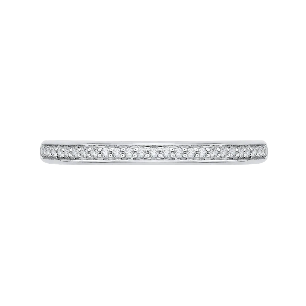 14K White Gold Round Diamond Wedding Band