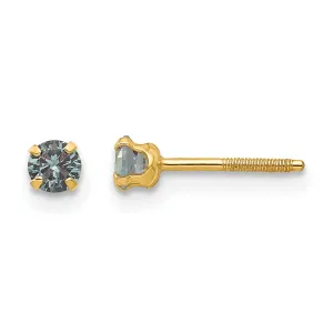 14k Yellow Gold Alexandrite Birthstone Earrings