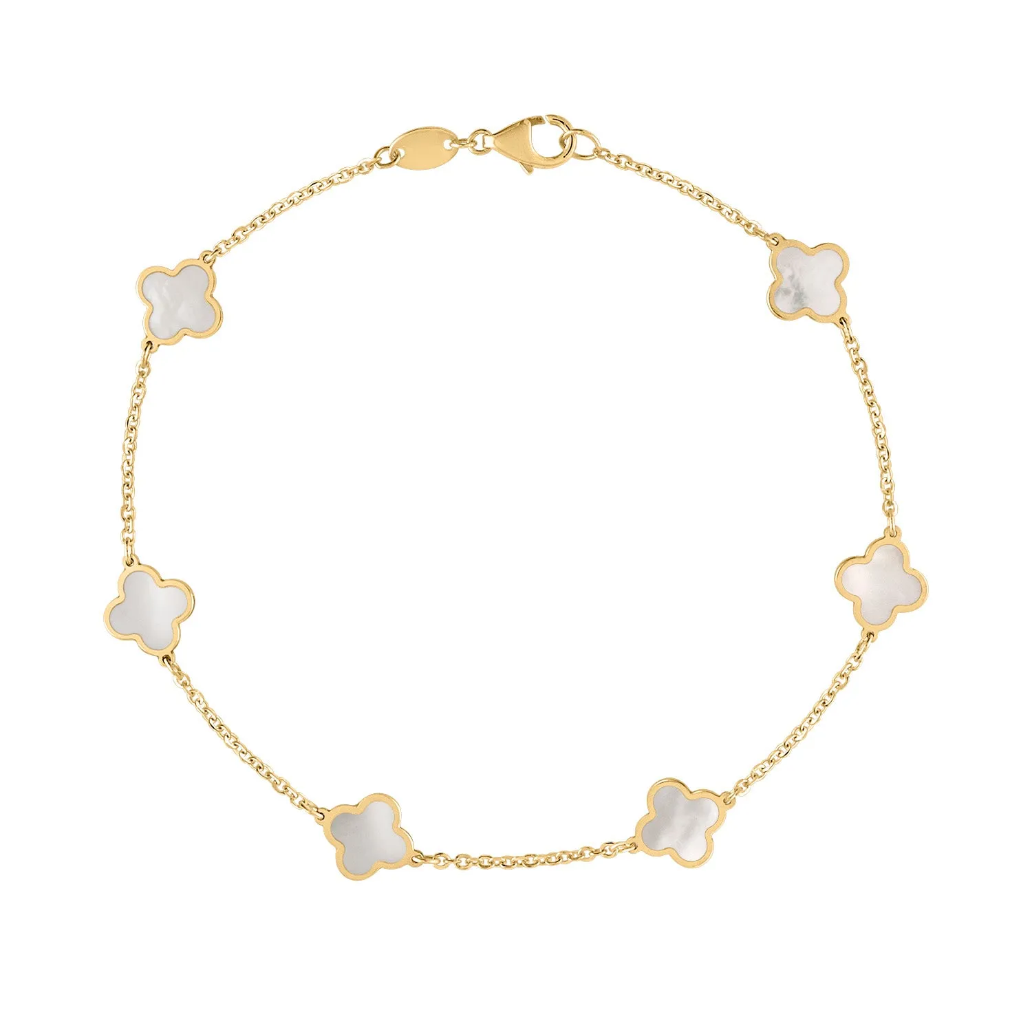 14KT GOLD SMALL CLOVER BRACELET