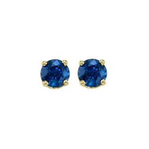 14Kt Yellow Gold Sapphire 1Ctw Earring