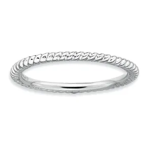 1.5mm Stackable Sterling Silver Twisted Band