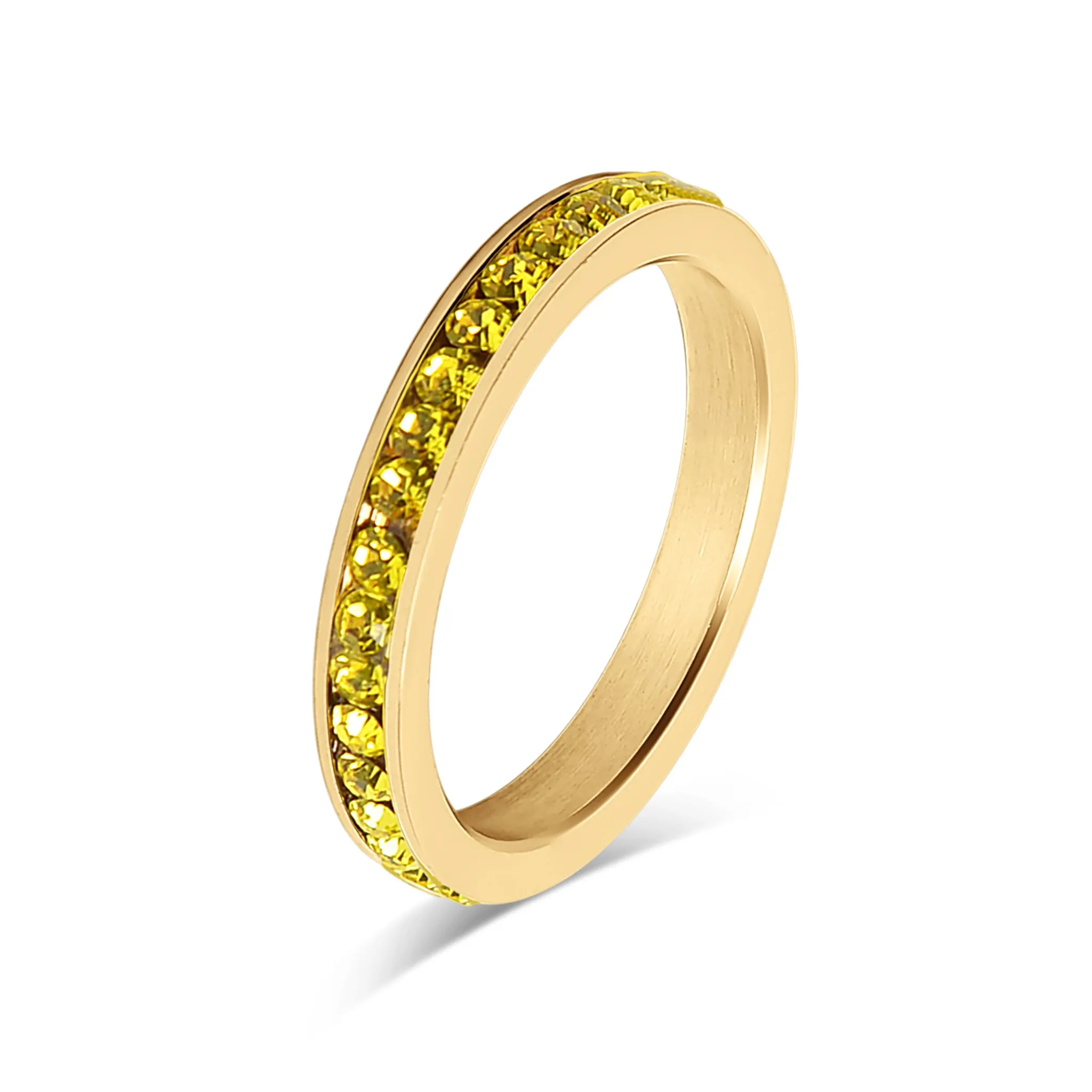 18K Gold PVD Stainless Steel CZ Eternity Ring / ETR3000