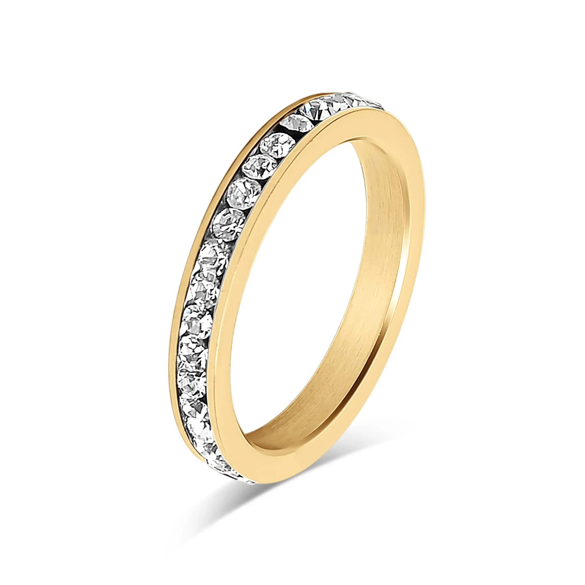 18K Gold PVD Stainless Steel CZ Eternity Ring / ETR3000