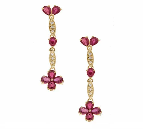 18K GOLD RUBY EARRINGS SKU# 80008