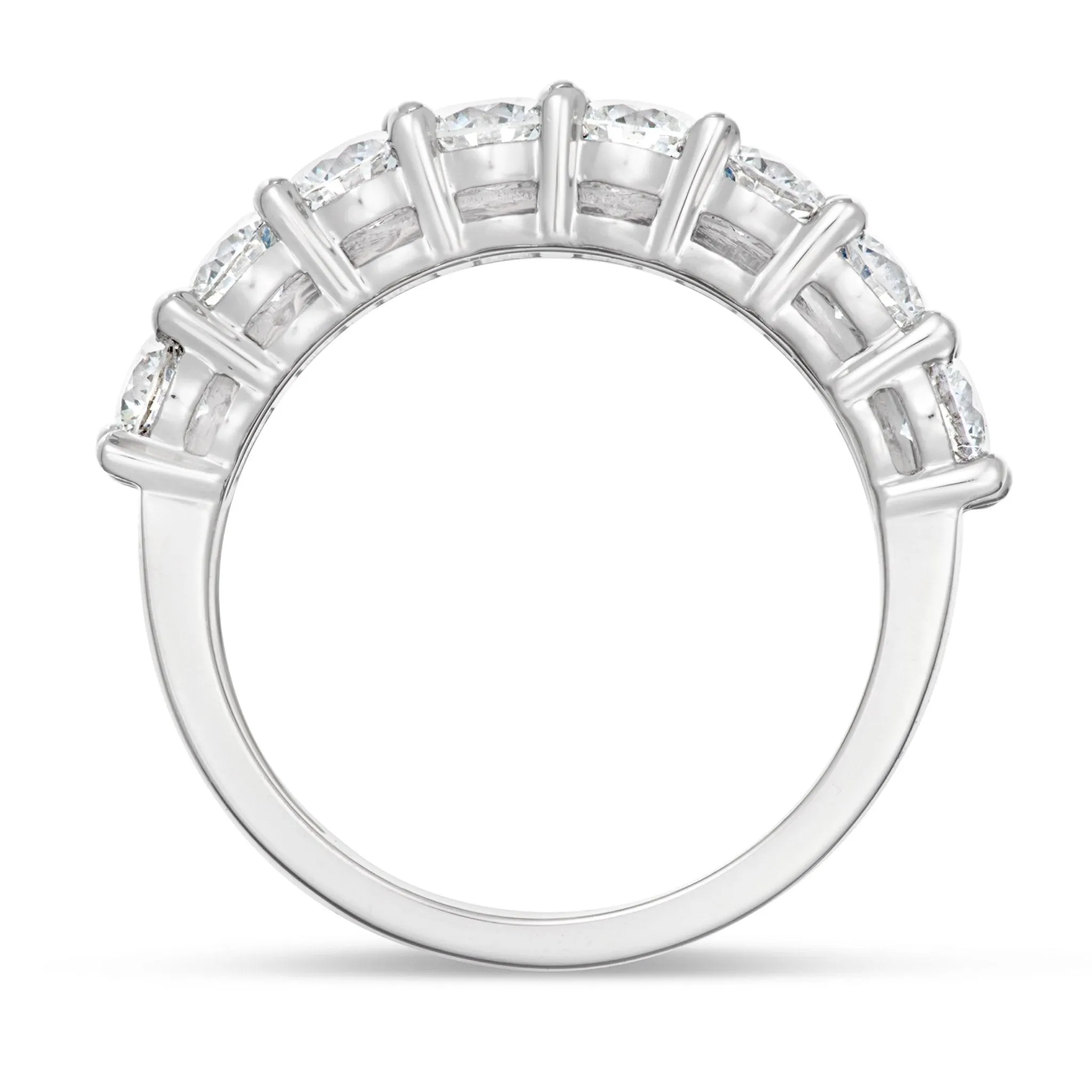 18K White Gold 4.31ct Baguette Diamond Half Eternity Ring