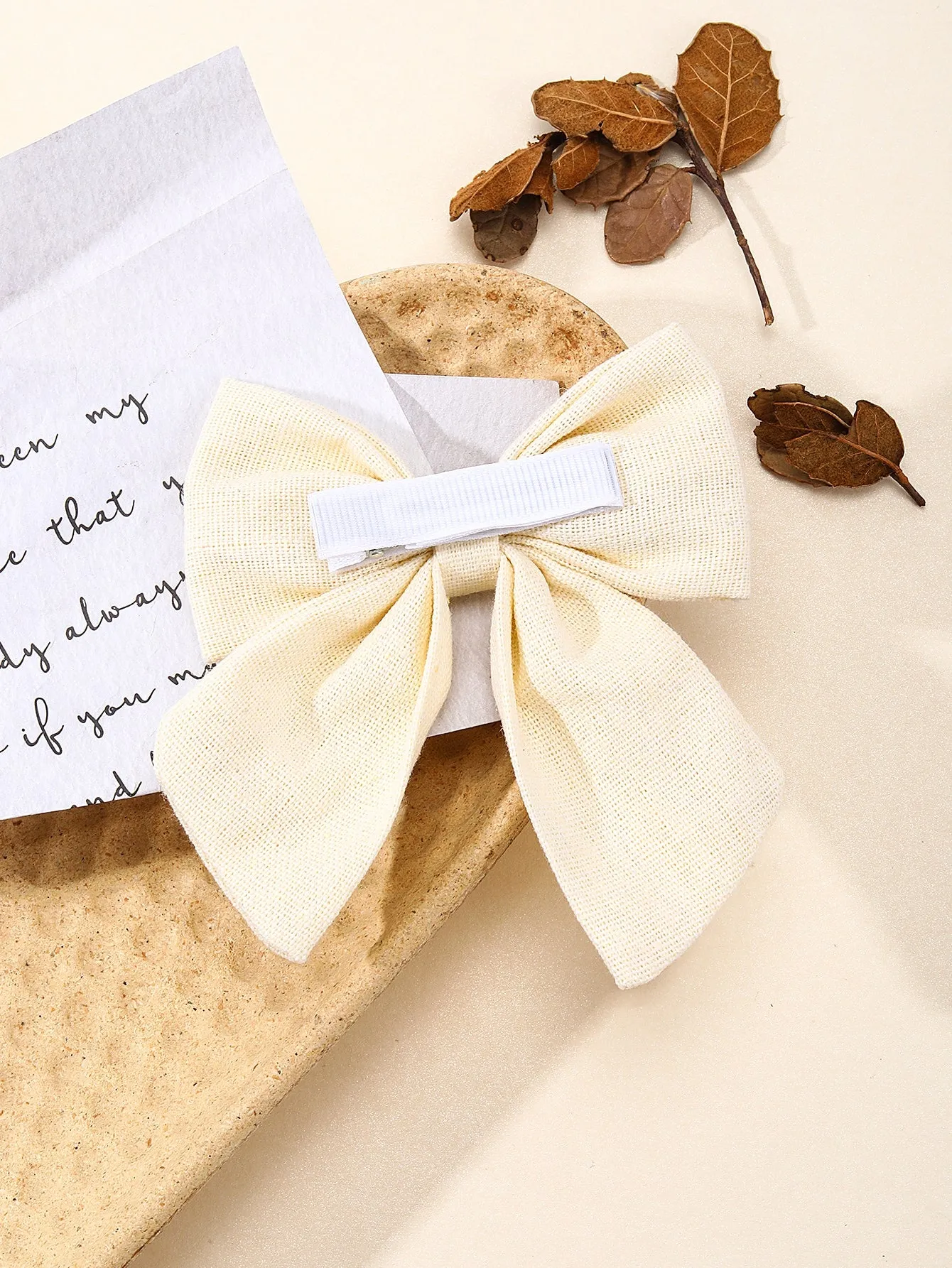 1pc Elegant Sunflower & Flower Embroidery Bow Hair Clip for Women Barrette