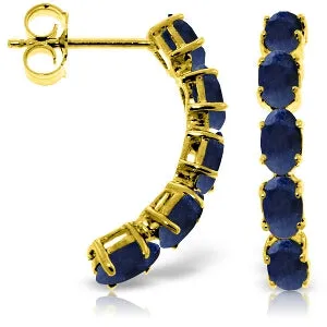 2.5 Carat 14K Solid Yellow Gold Earrings Natural Sapphire