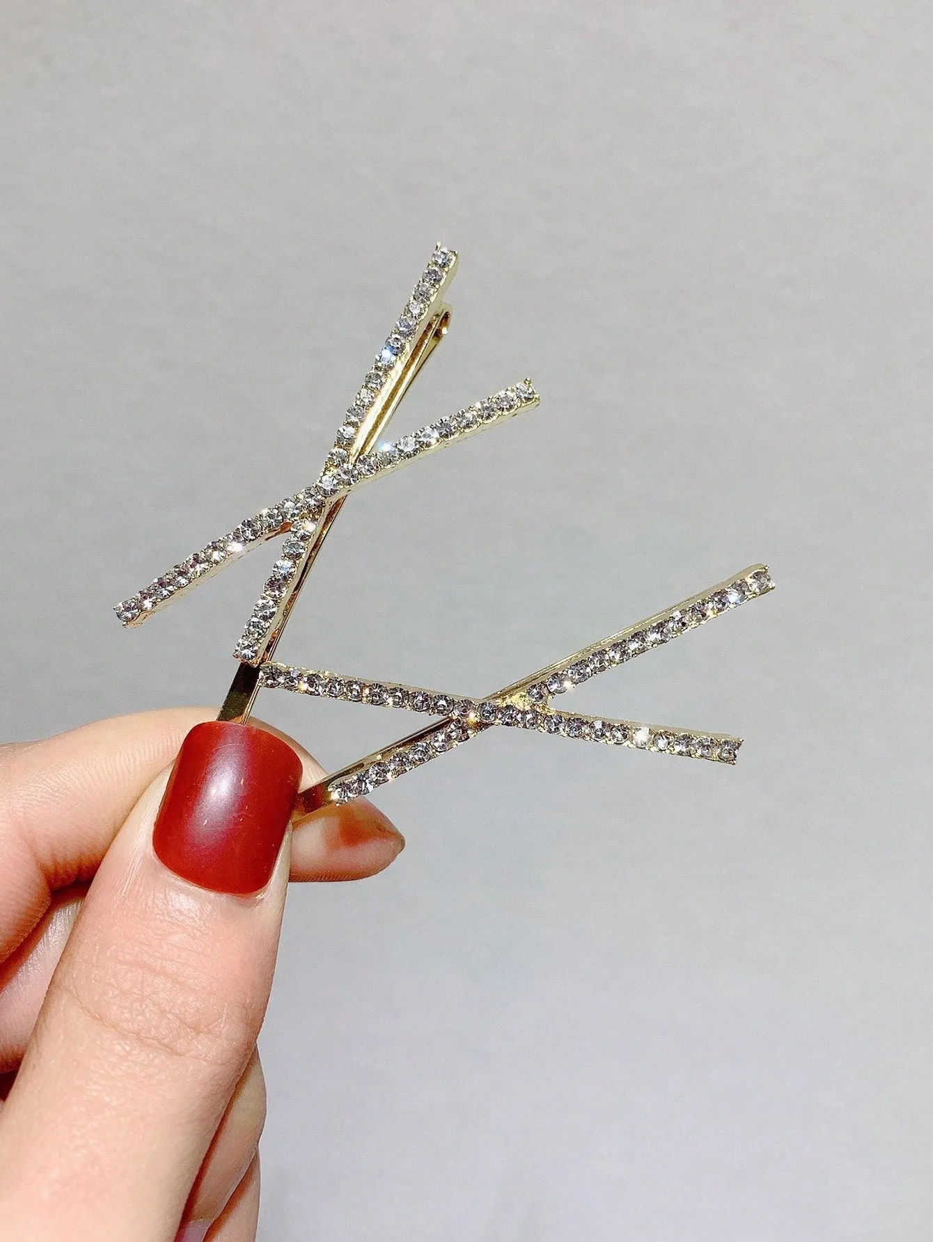 2pcs Simple Crossed And Straight Barrette Hair Clips For Daily Fashion