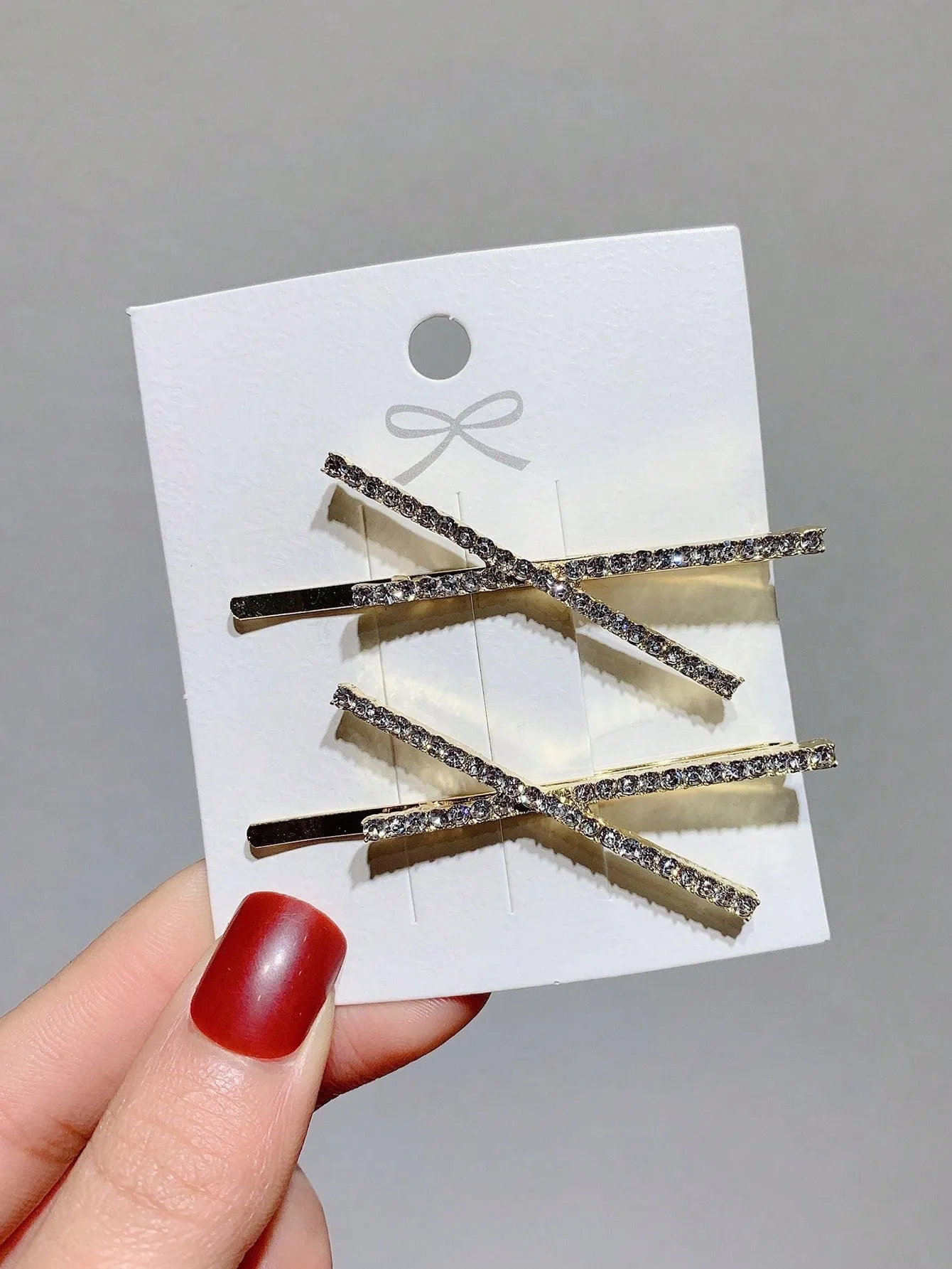 2pcs Simple Crossed And Straight Barrette Hair Clips For Daily Fashion