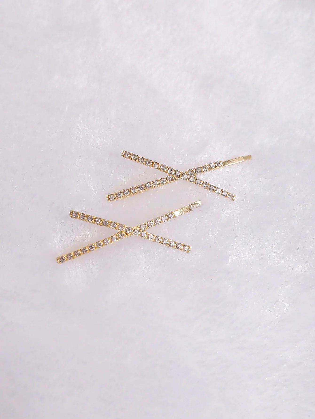 2pcs Simple Crossed And Straight Barrette Hair Clips For Daily Fashion