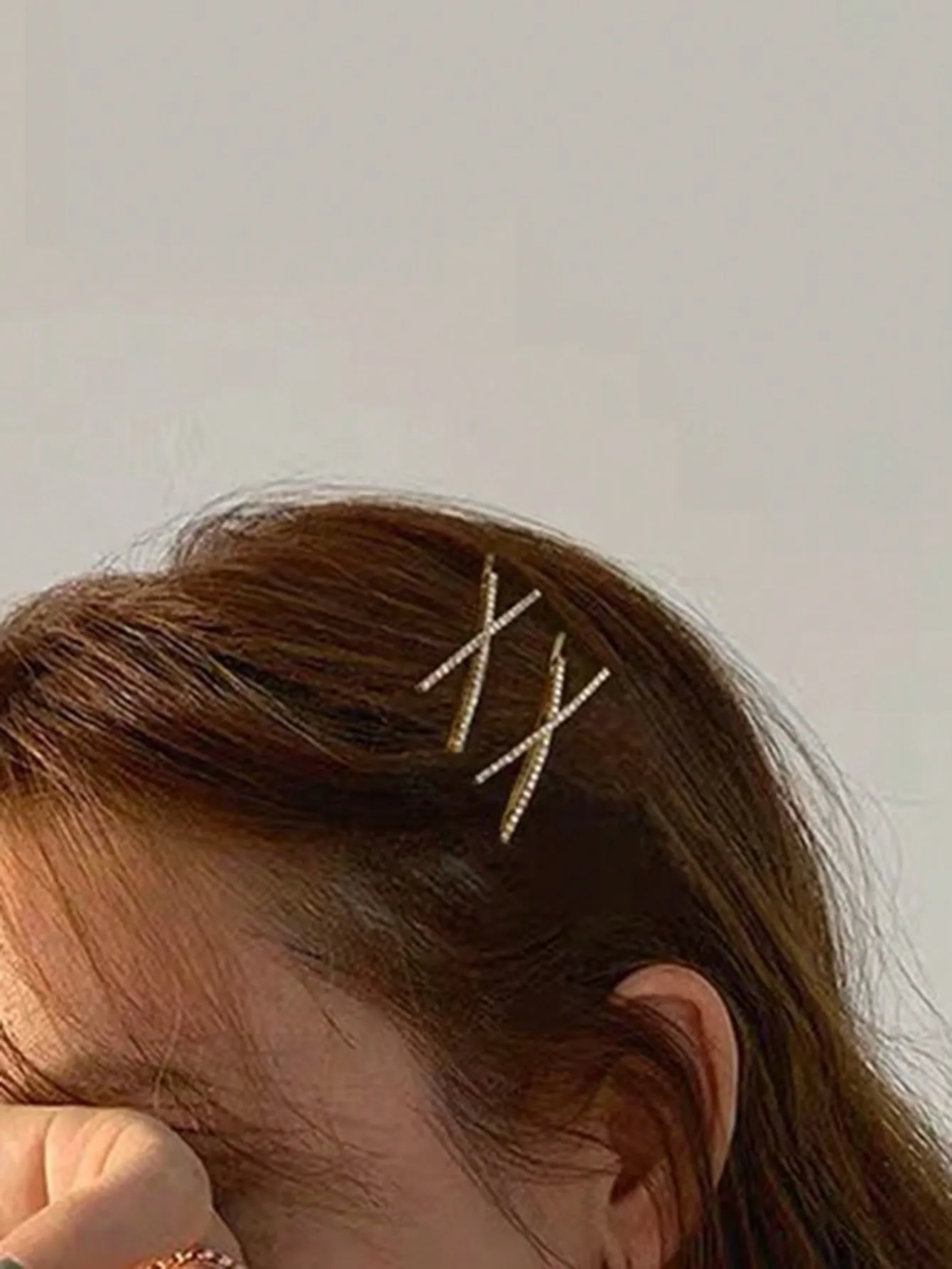 2pcs Simple Crossed And Straight Barrette Hair Clips For Daily Fashion