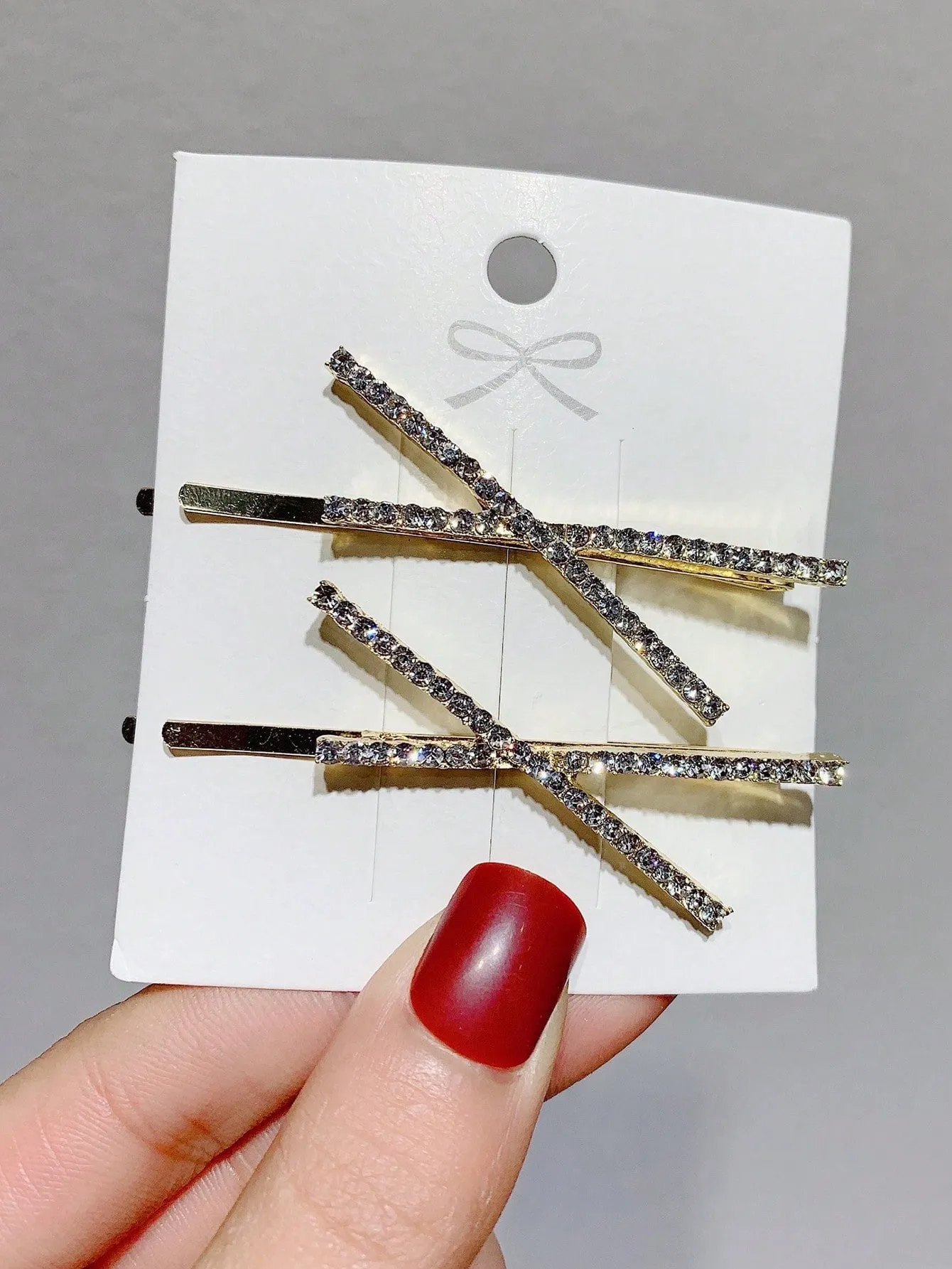 2pcs Simple Crossed And Straight Barrette Hair Clips For Daily Fashion