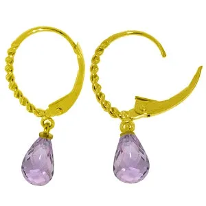 3 Carat 14K Solid Yellow Gold Athena Amethyst Earrings