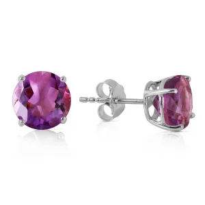 3.1 Carat 14K Solid White Gold Embrace Radiance Amethyst Earrings