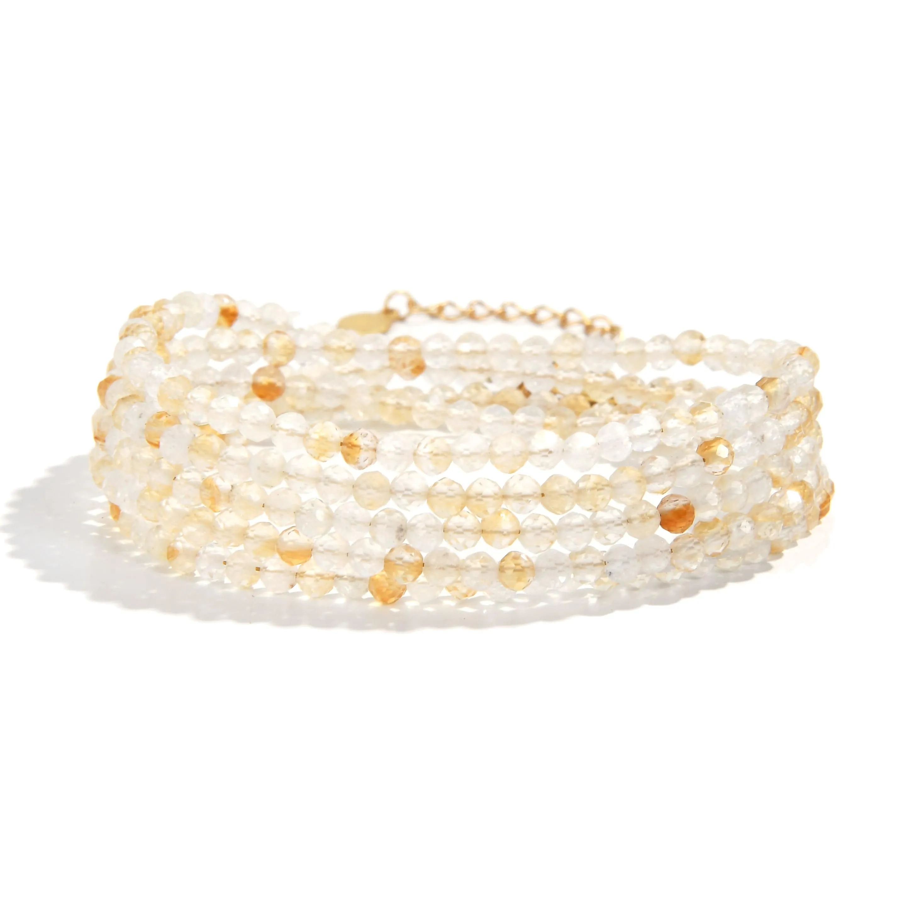 3mm Citrine Faceted 31" Necklace / Multi Wrap Bracelet