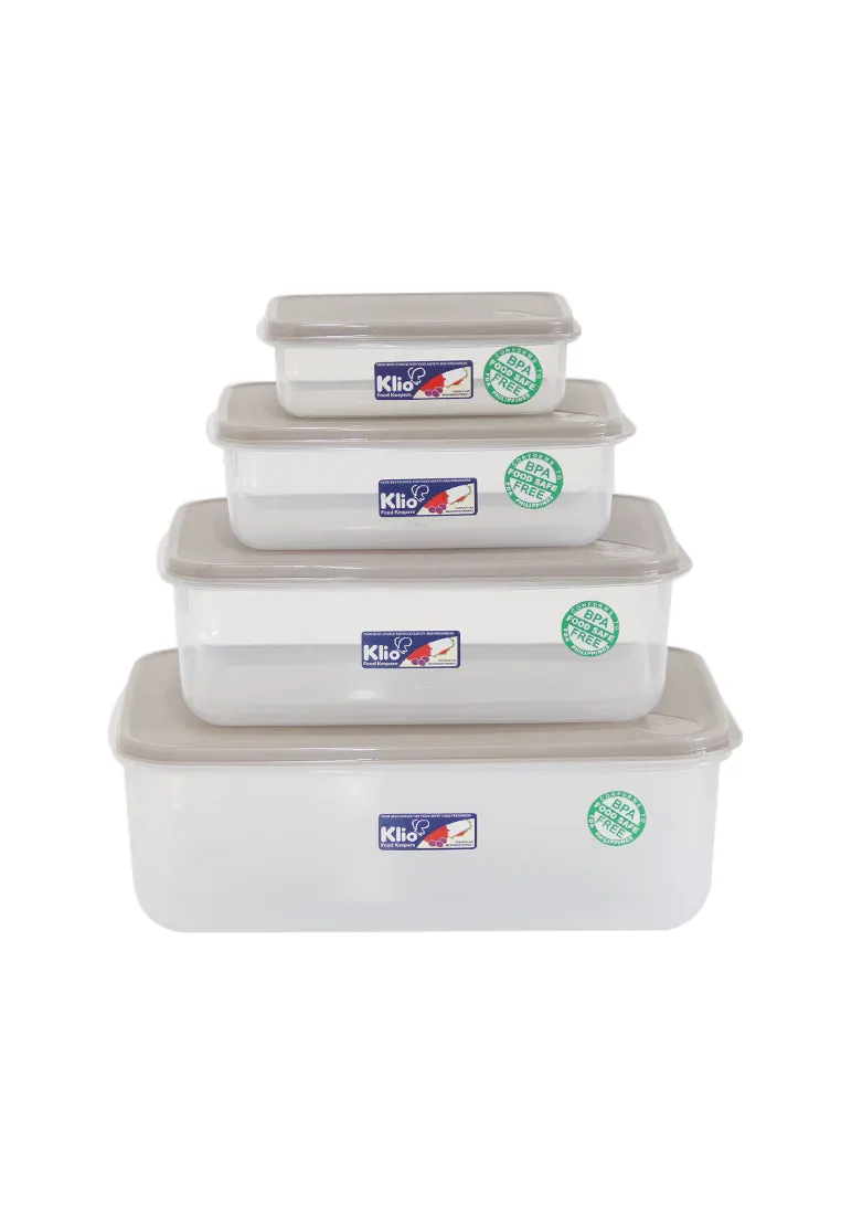 4 Pcs. Stackable Rectangle Series Set Food Keeper