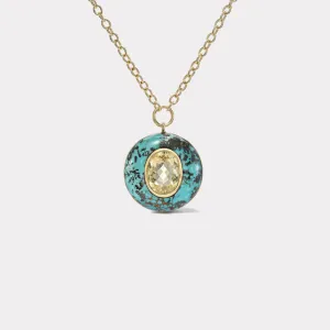 5.39ct Oval Butter Tourmaline in Turquoise Lollipop Pendant