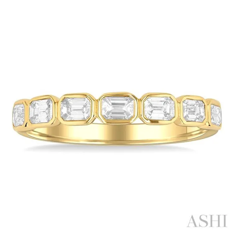 5/8 ctw East-West Emerald Cut Diamond Fashion Band in 14K Yellow Gold