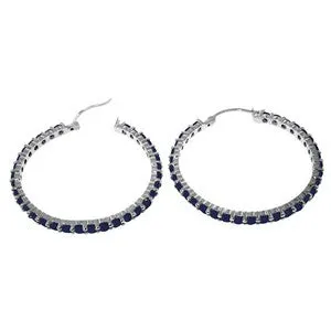 6 Carat 14K Solid White Gold Better Than Expected Sapphire Earrings