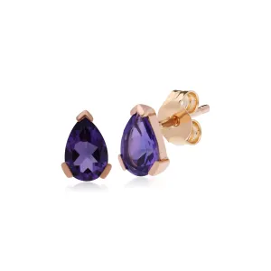 9 karat Rose Gold Amethyst Ohrstecker Ohrringe