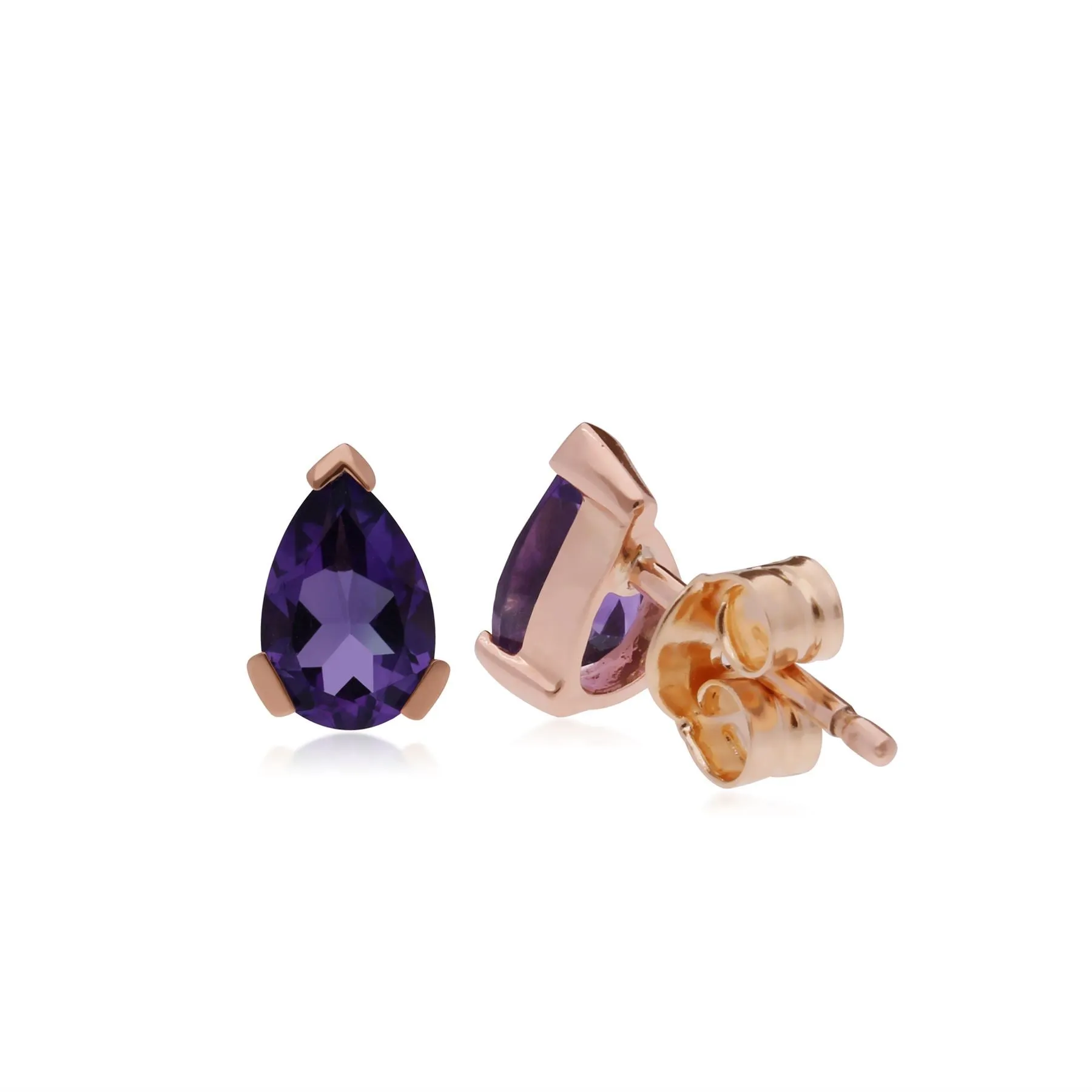 9 karat Rose Gold Amethyst Ohrstecker Ohrringe