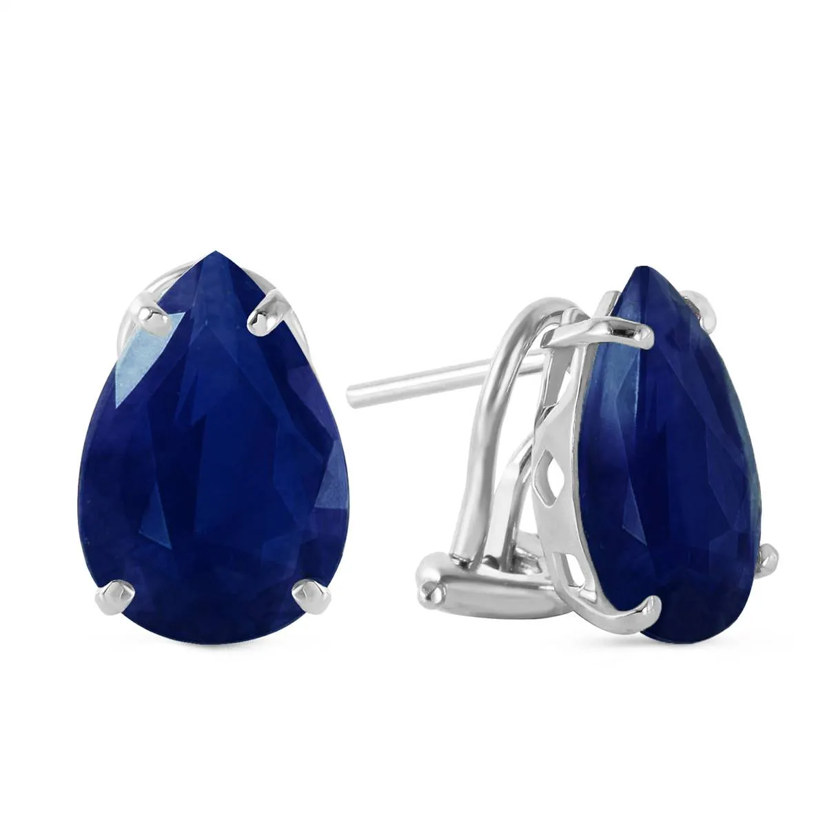 9.3 Carat 14K Solid White Gold Gem Of A Moment Sapphire Earrings